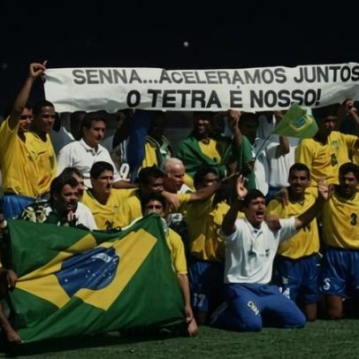 Homenagem a Ayrton Senna vira símbolo do tetra do Brasil em 1994
