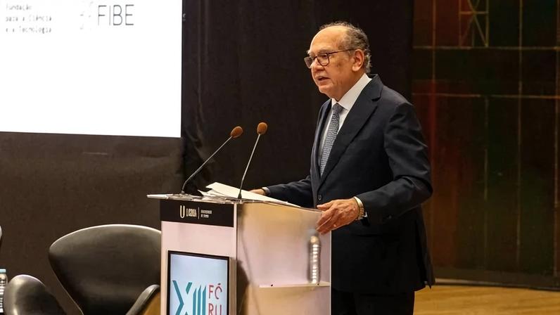 Ministro Gilmar Mendes no Fórum de Lisboa de 2025. Além de ser o anfitrião do evento, participará das discussões e fará a moderação de um dos debates - (crédito: Divulgação)