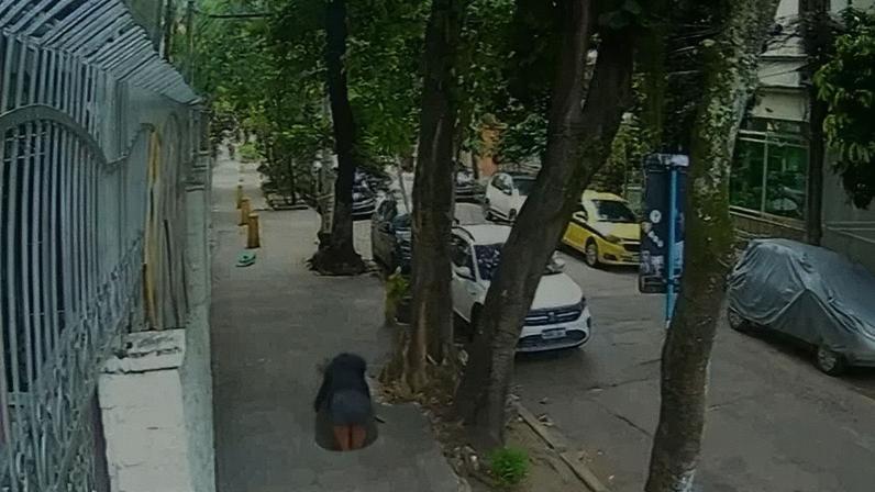 A vítima foi resgatada por um mototaxista e bombeiros, sendo levada ao Hospital Federal do Andaraí com ferimentos moderados. A prefeitura realizou a manutenção no local. - (crédito: reprodução/redessociais)