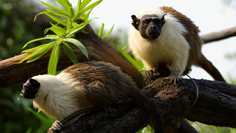 O amor está no ar entre os macacos-aranha-de-cara-preta Juninho e Sara - (crédito: Divulgação/Zoológico de Brasília)
