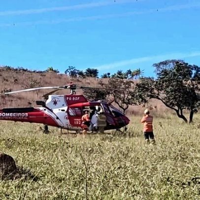 Mulher sofre queimaduras graves e é socorrida de helicóptero
