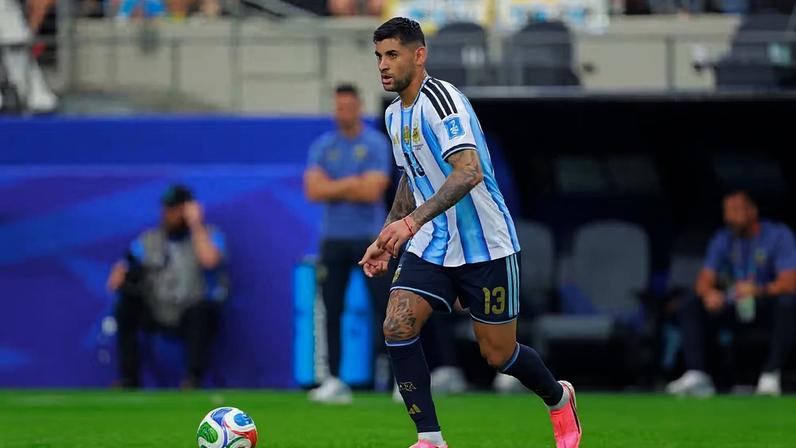 Cristian Romero em Argentina x Áustria, na segunda rodada da Copa do Mundo 2026 — Foto: Hugo Rivera/Jam Media/Getty Images