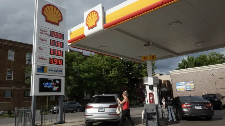 Fuel prices at a gas station in Chicago on June 9.