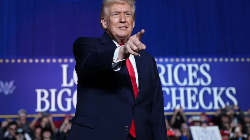 Donald Trump during a rally in Clive, Iowa.