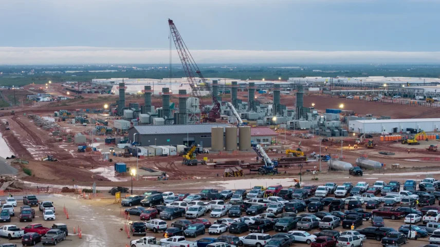 The Stargate AI data center under construction in Abilene, Texas, in 2025.