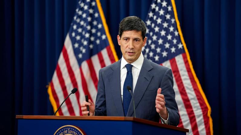 Kevin Warsh during a news conference in Washington on June 17.
