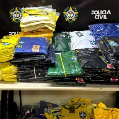 Apreendidas 2 mil camisas falsas do Brasil no Rio de Janeiro