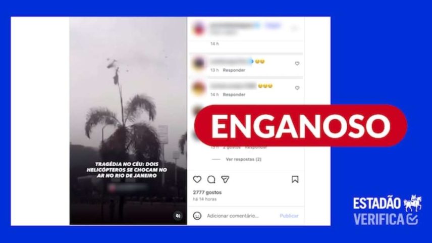Vídeo de acidente na Malásia, em 2024, circula como se registrasse caso recente no Rio de Janeiro.