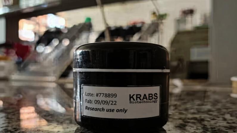 Anticorpo monoclonal à base de hidrogel desenvolvido por pesquisador da UFABC e da Unifesp — Foto: Divulgação/Krabs