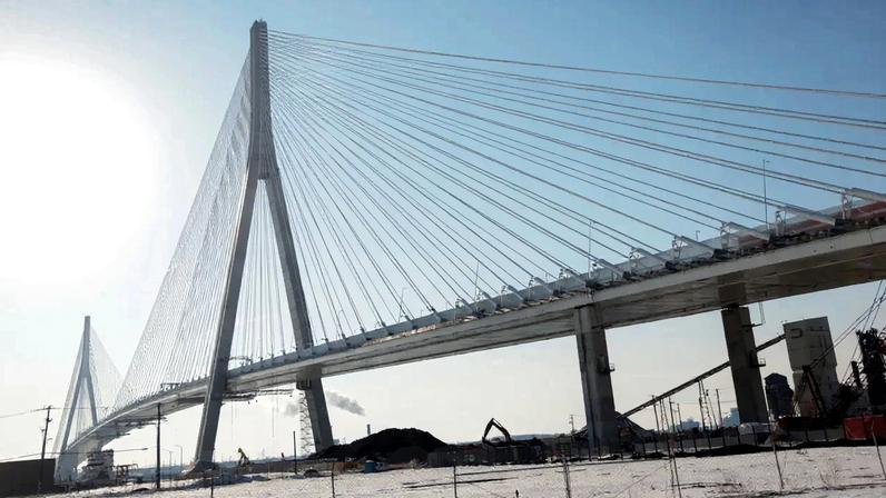 A Ponte Internacional Gordie Howe, que liga Ontário, no Canadá, ao Michigan, nos EUA. Foto: REUTERS/Rebecca Cook