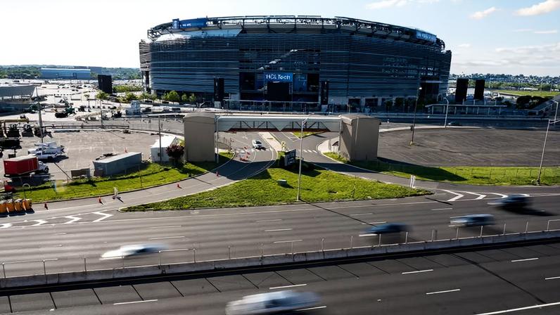 Fachada do MetLife Stadium, em East Rutherford, Nova Jersey, que receberá jogos da Copa do Mundo de 2026, incluindo a final — Foto: Angelina Katsanis/Reuters
