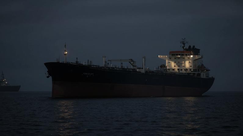 Embarcações circulando pelo Estreito de Ormuz — Foto: Majid Asgaripour/WANA (West Asia News Agency) via REUTERS