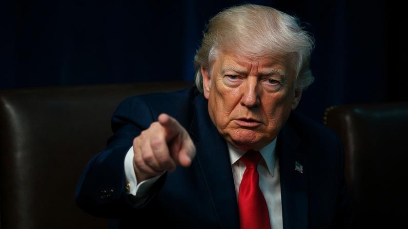 O presidente dos EUA, Donald Trump, aponta o dedo durante uma reunião de gabinete na Sala do Gabinete da Casa Branca, em Washington, DC, EUA, em 27 de maio de 2026 — Foto: REUTERS/Evan Vucci