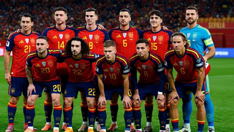 Seleção de futebol da Espanha em jogo de 2025 — Foto: Reuters