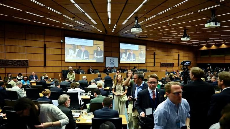 Conselho da Agência Internacional de Energia Atômica durante reunião em 8 de junho — Foto: REUTERS/Elisabeth Mandl