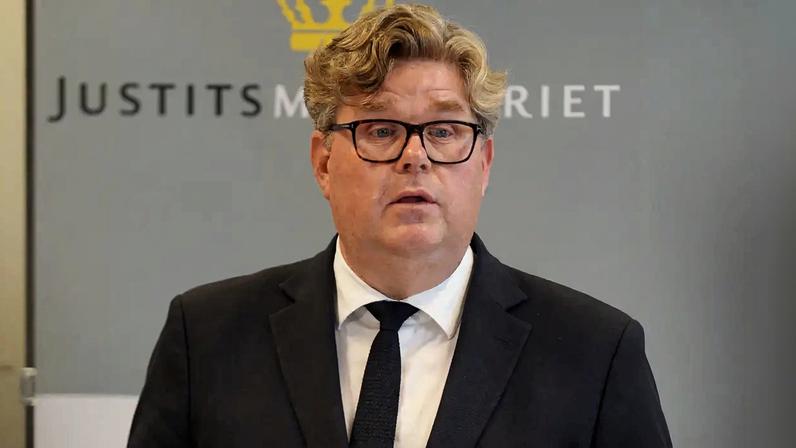 Ministro da Justiça da Suécia Gunnar Strommer em Copenhague 21 de agosto de 2024 REUTERS/Tom Little
