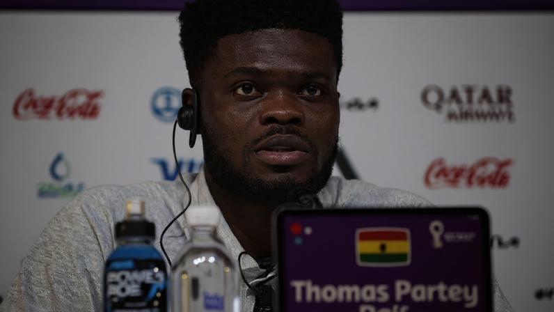 Thomas Partey, de Gana, durante entrevista coletiva 1º de dezembro de 2022 REUTERS/Benoit Tessier