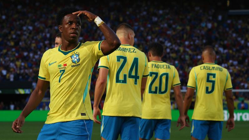 Vini Jr Vinicius Junior gol Brasil Seleção Copa do Mundo Marrocos — Foto: Vincent Carchietta/Reuters