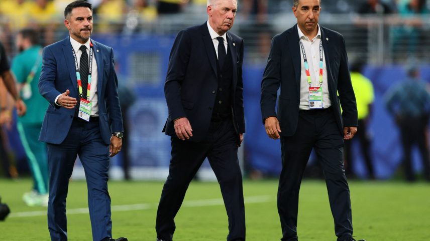 Técnico Carlo Ancelotti após Brasil 1 x 1 Marrocos — Foto: Reuters/Caean Couto