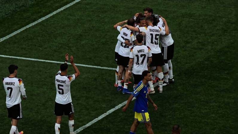 Alemanha comemora gol na goleada contra Curaçao — Foto: Reuters