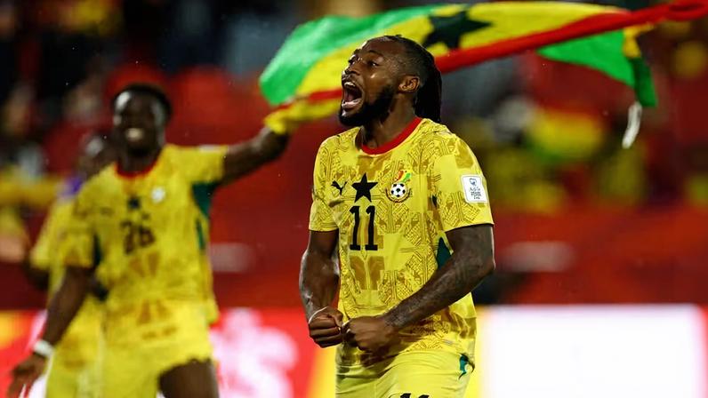 Antoine Semenyo, de Gana, comemora a vitória contra o Panamá — Foto: REUTERS/Piroschka Van De Wouw