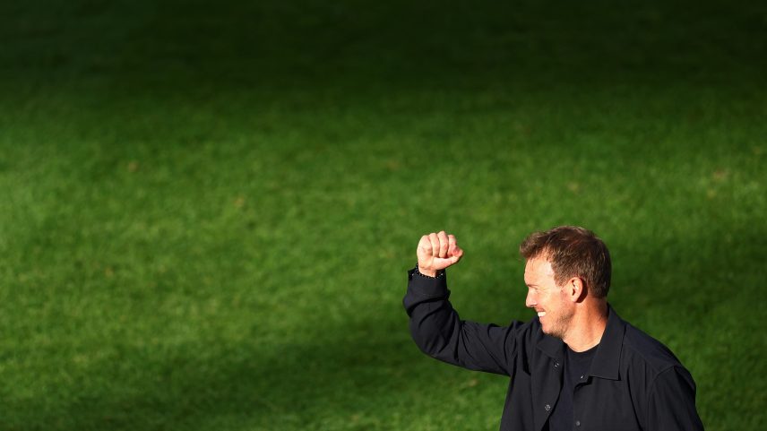 Treinador da Alemanha, Julian Nagelsmann, em entrevista coletiva no Estádio de Toronto na véspera de jogo contra a Costa do Marfim pela Copa do Mundo — Foto: Megan Briggs/Getty Images