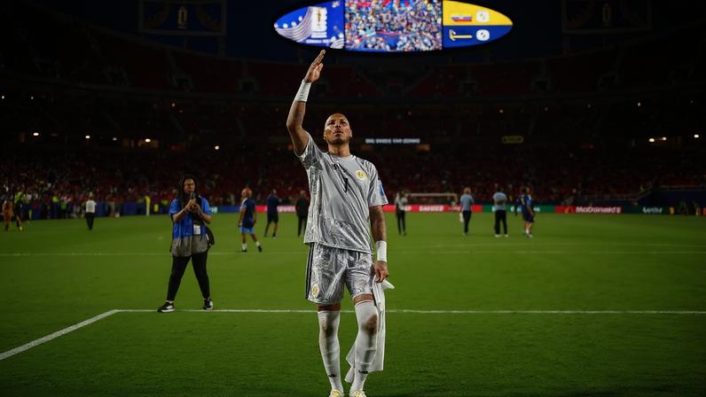 Soccer Football - FIFA World Cup 2026 - Group E - Ecuador v Curacao - Kansas City Stadium, Kansas City, Missouri, U.S. - June 20, 2026 Curacao's Eloy Room celebrates after the match REUTERS/Hannah Mckay TPX IMAGES OF THE DAY