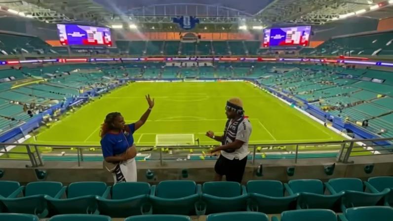 Chá-revelação no jogo de Cabo Verde — Foto: Arquivo pessoal