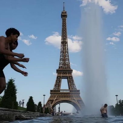 Torre Eiffel fecha mais cedo por calor extremo em Paris