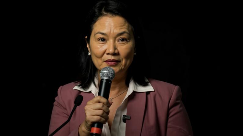 Keiko Fujimori faz discurso em Lima, em 24 de junho de 2026 — Foto: Angela Ponce/Reuters
