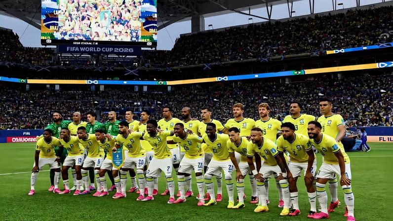 Jogadores da Seleção antes da partida entre Brasil e Escócia — Foto: Amanda Perobelli/Reuters