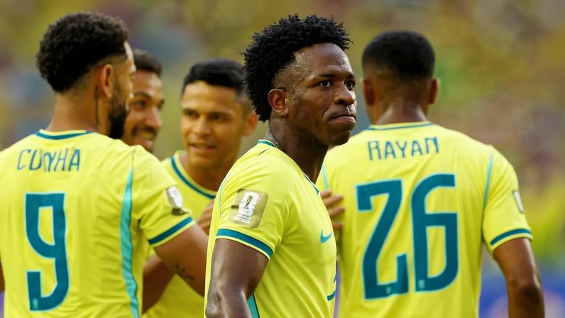 Vini Jr Vinicius Junior Brasil Escócia Seleção — Foto: Nathan Ray Seebeck/Reuters