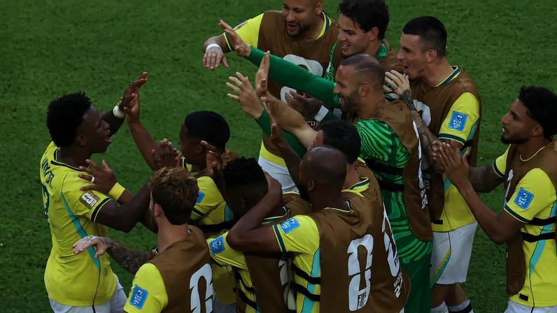 Vinícius Júnior celebra seu segundo gol na Copa do Mundo de 2026