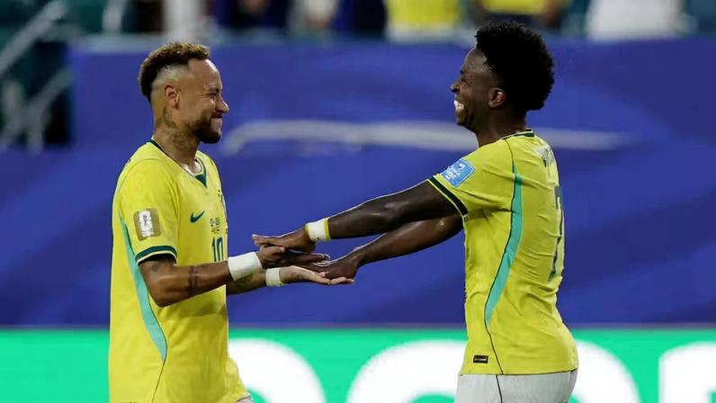 Neymar e Vini Jr. na Copa do Mundo Fifa 2026 — Foto: Amanda Perobelli/Reuters
