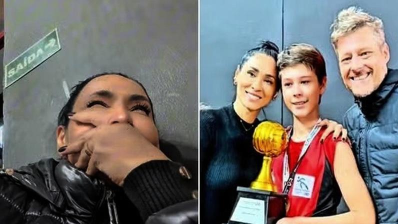 Jaque e Murilo se emocionam após filho conquistar — Foto: Reprodução/Instagram