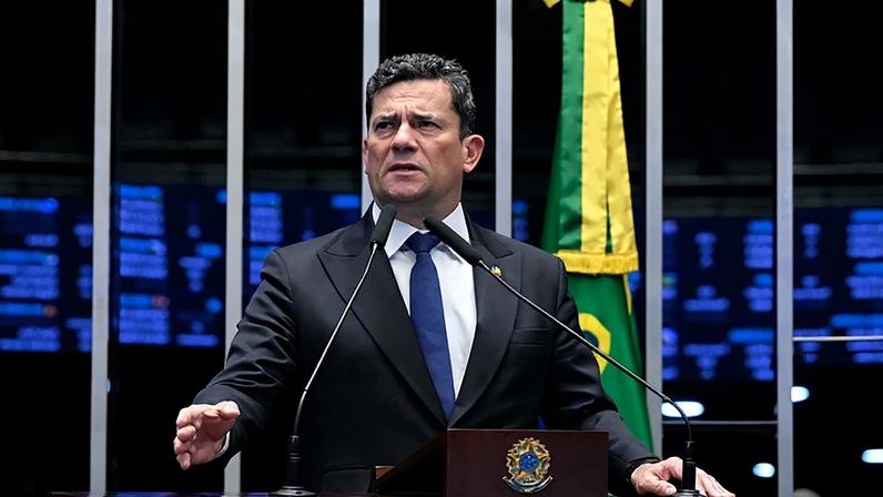 Em discurso, à tribuna, senador Sergio Moro (PL-PR).