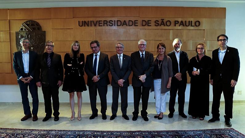 A cerimônia de inauguração do Centro USP-PSL foi realizada no dia 8 de junho, no Salão de Atos da Reitoria da USP – Fotos: Cecília Bastos/USP Imagens