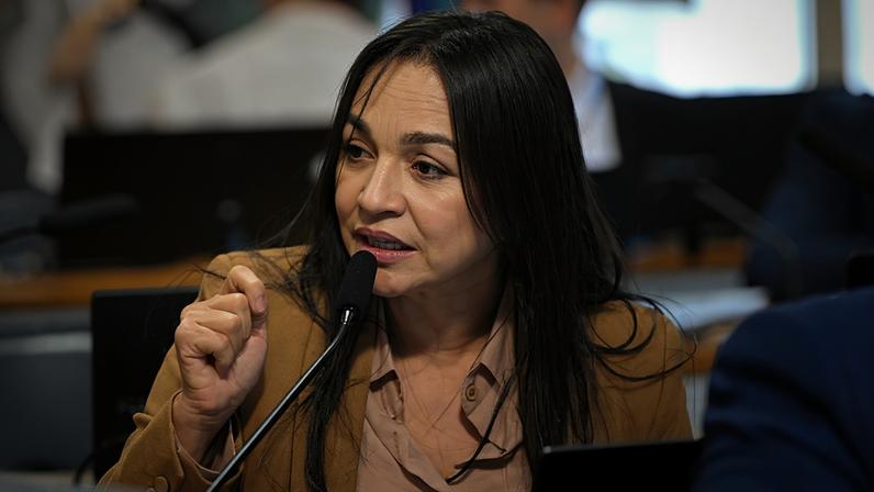 Em pronunciamento, à bancada, relatora do PL 198/2024, senadora Eliziane Gama (PSD-MA).