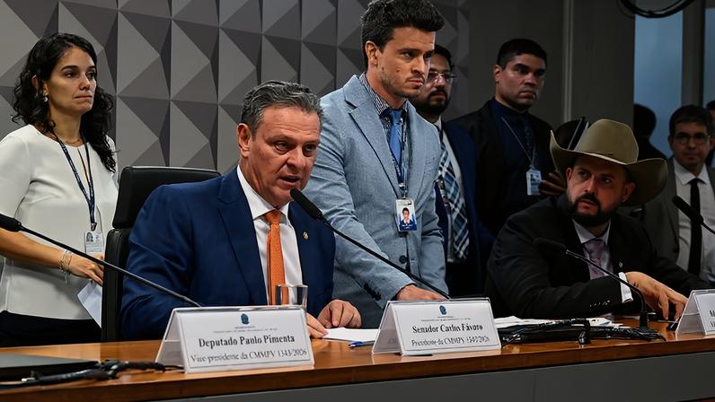 Mesa: presidente da CMMPV 1.343/2026, senador Carlos Fávaro (PSD-MT); relator da CMMPV 1.343/2026, deputado Zé Trovão (PL-SC).