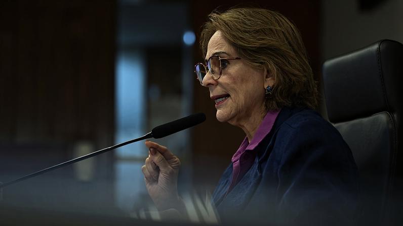 Mesa: presidente da CDH, senadora Damares Alves (Republicanos-DF).