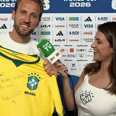 Harry Kane recebe camisa da Seleção autografada por Ronaldo