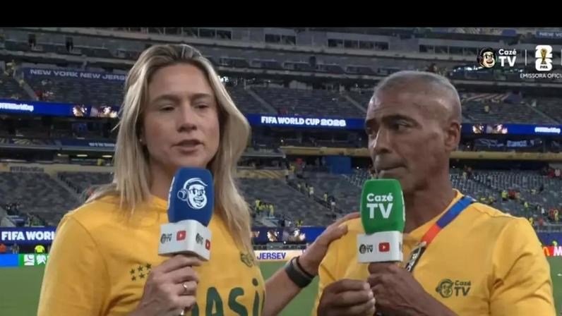 Climão na CazéTV! Romário dá resposta afiada a Fernanda Gentil após empate do Brasil na Copa 2026; web se divide: 'Lapada' x 'podia respeitar'.
