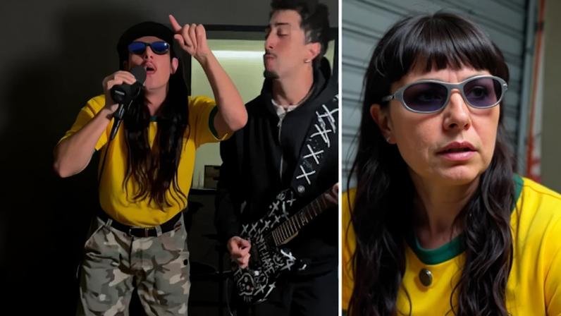 Oliver Tree em diversos momentos de sua passagem pelo Brasil; cantor morreu em acidente de helicóptero no Rio de Janeiro.