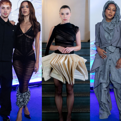 Alice Wegmann transforma livro em vestido e lidera desfile no Prêmio da Música