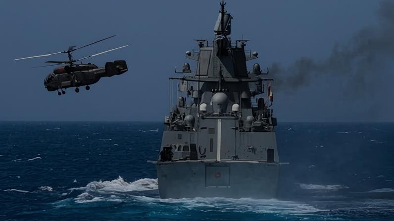 The Russian frigate Admiral Grigorovich, seen here in 2024, was involved in an incident 20 nautical miles south of the Isle of Wight on Tuesday.