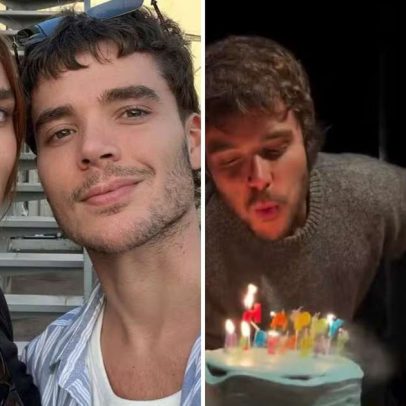 Marido de Sasha Meneghel acaricia barriga da esposa em aniversário
