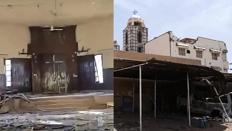 Templos foram destruídos durante a guerra no Sudão. (Foto: Reprodução/CBN News).