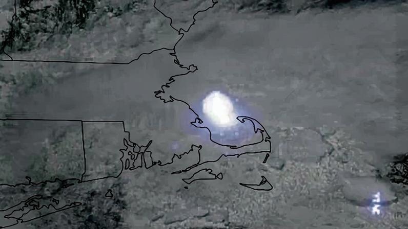 This satellite image taken on 30 May 2026 shows a meteor exploding in the atmosphere over northeastern Massachusetts and southeastern New Hampshire.