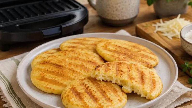 Pão de queijo fit na sanduicheira: lanche rápido para a correria diária