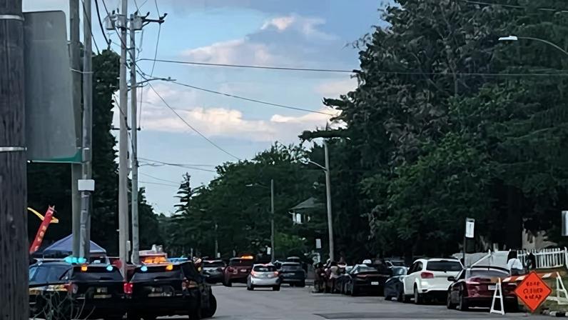 The scene of a shooting near a festival in Toledo, Ohio, on Saturday.